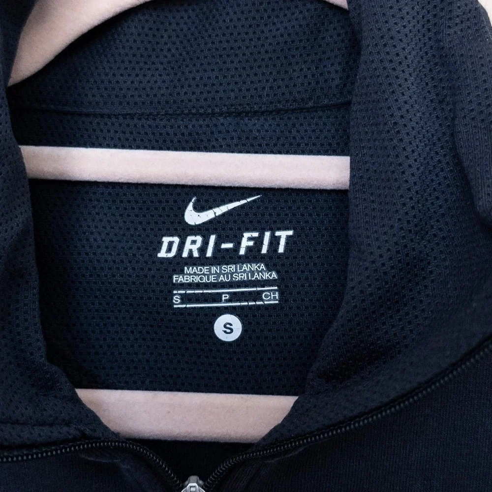 Nike Womens Athletic Pullover Small Black 1/4 Zip Dri-FIT Mesh Panel Activewear